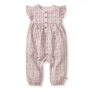 Burts Bees Baby farmhouse floral organic baby girl jumpsuit